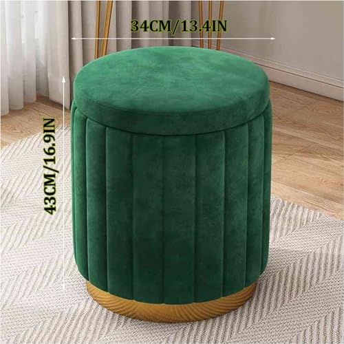 Tabouret rose adapté au salon avec coffre de stockage intégré - 3