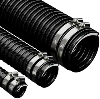 ap automotive 32mm X 1 Metre Corrugated PVC Flexible Pond Hose with 2 Pipe Clips