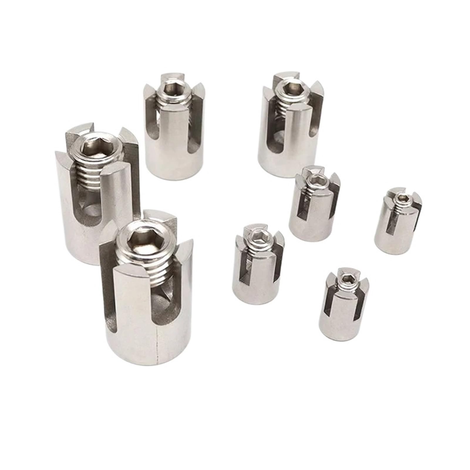Morsetti per cavi a croce, 1 pezzo in acciaio, fibbia di bloccaggio fissa in acciaio inox 304, set di bulloni per dadi da M2 a M8 (diametro adatto a 2 mm)