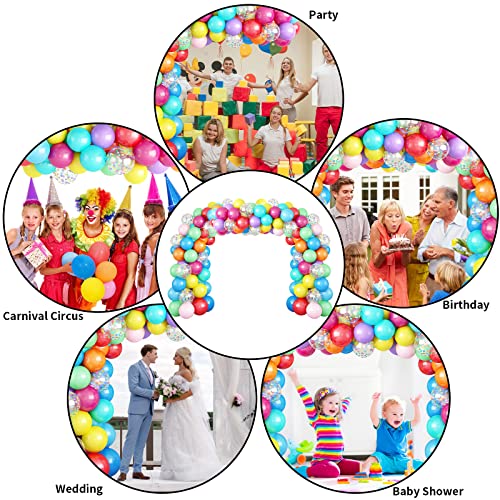 Colorful Balloon Garland Arch Kit 112Pcs Birthday Party Decorations With 11 Colorful Confetti Latex Balloons For Kids Baby Shower Wedding Rainbow Fiesta, With Balloon Arch Strip, Dot Glue #TOP4