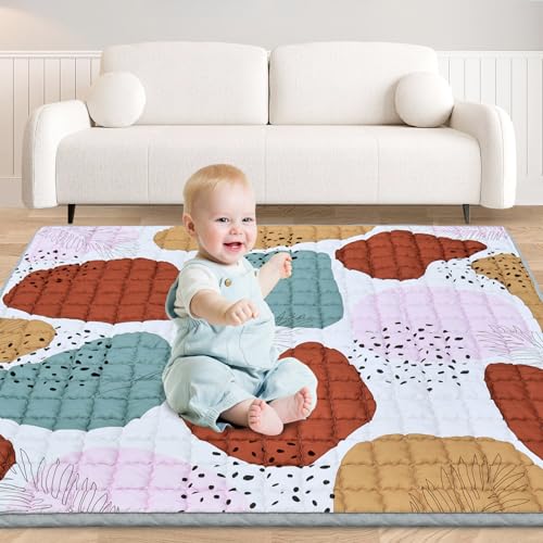 Image of Baby Play Mat for Floor,50" X 50" Playpen Mat for Babies,Foldable & Washable Baby Crawling Mat,Non-Slip Cushioned Baby Floor Mat,Activity Baby Playpen Mat for Infants