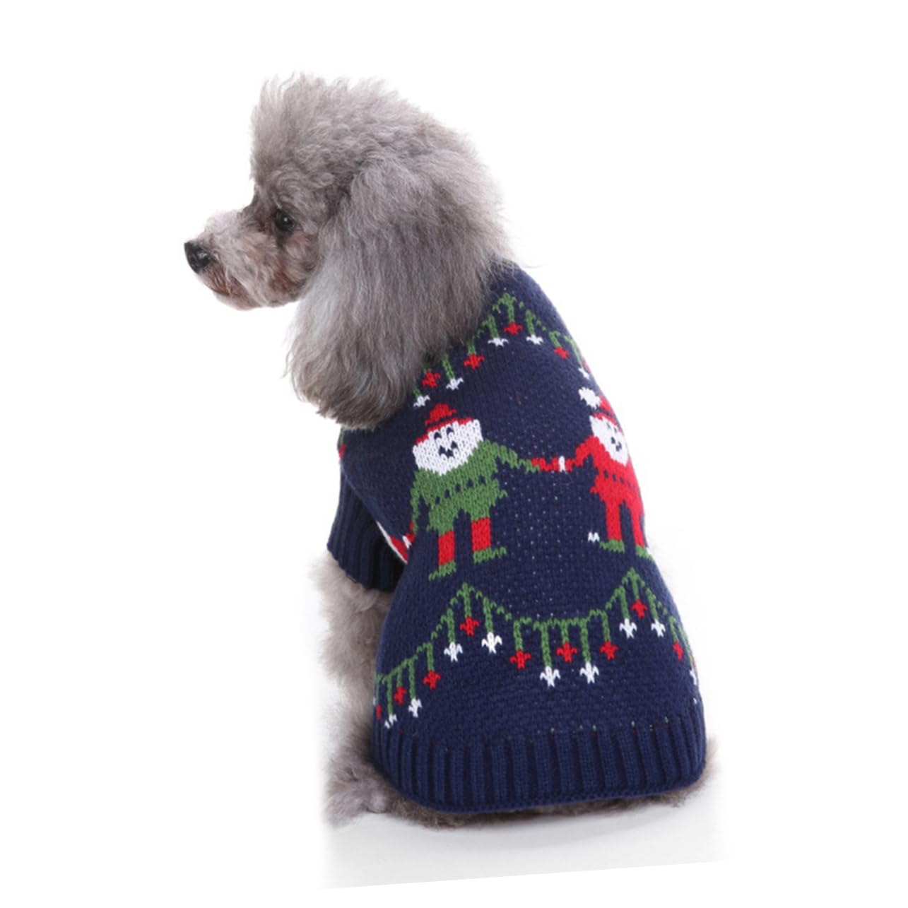ABOOFAN 3pièces Pull Tricot pour Chien avec Vêtement Hiver Festif pour Animaux De Compagnie Manteau Doux Et Élastique Bleu