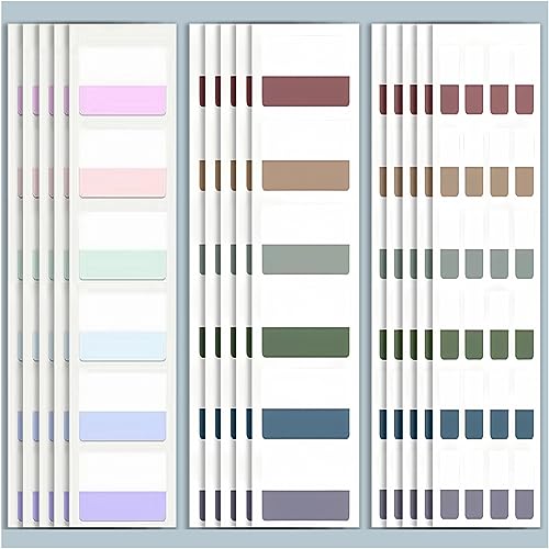 ELII 480 Pcs Morandi Tabs 2 Inch Sticky Index Tabs,Book Tabs Writable and Repositionable File Tabs Flags, Colored Page Markers 12 Colors