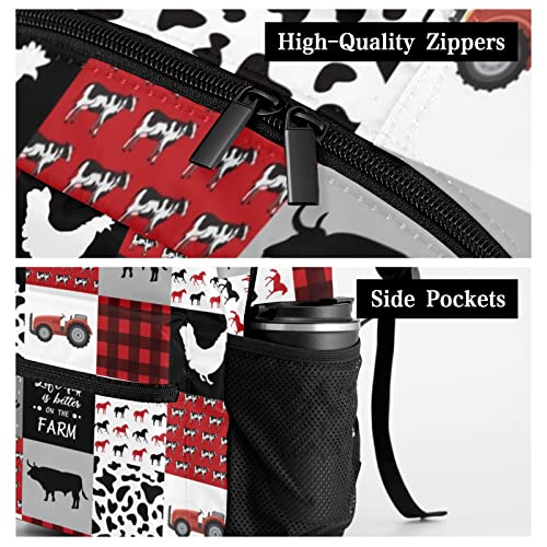 Farm Animals Cars Personalized Kids School Backpack Custom for Boys Girls Primary Daypack School Bookbag Travel Bag 6