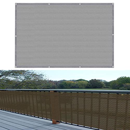 Balkon sichtschutz 100 x 450 cm Wind HDPE UV-Schutz Tennisblende Schattiernetz Sichtschutz mit Kabelbinder Ohne Bohren für Garten Balkon Terrasse Outdoor, Grau