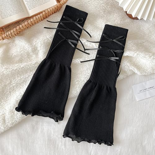 Image of SherryDC Womens Y2k Knit Leg Warmers Harajuku Japanese Long Boot Socks Kawaii Lolita Winter Leg Cover