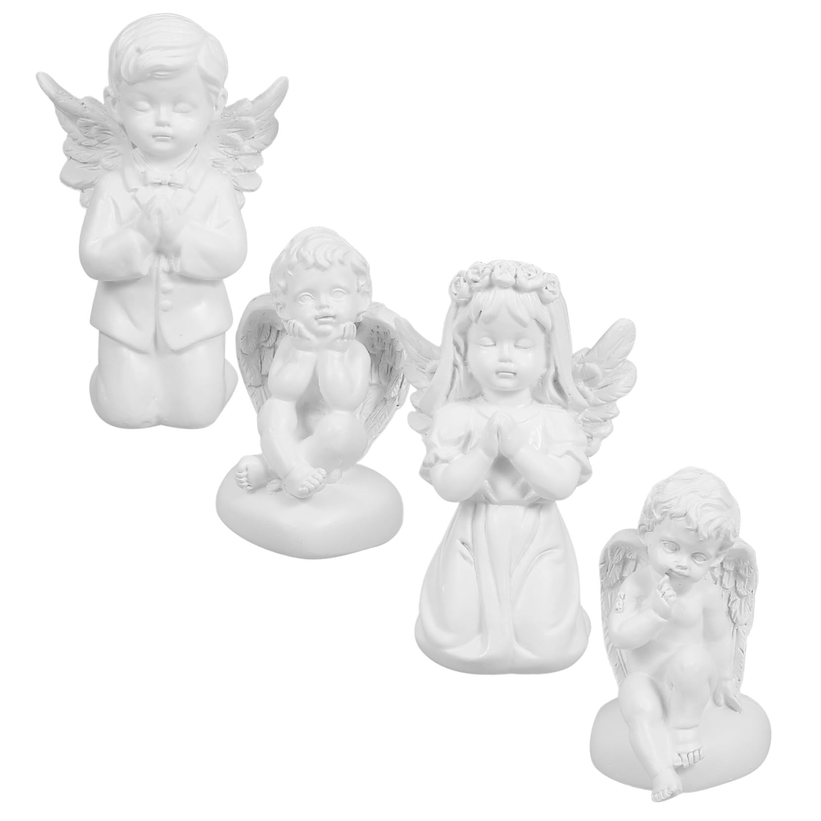 Figurines miniatures ange gardien UKCOCO lot de 4 statues chérubins agenouillés