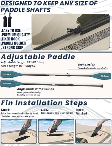 Miniatura 5 de A Bboard Tablas De Stand Up Paddle Hinchables 335cm X 88cm Con Accesorios Premium Sup, Bomba De Doble Acción, Mochila, Diseño Estable, Tabla De Paddle Para Jóvenes Y Adultos De Todos Los Niveles