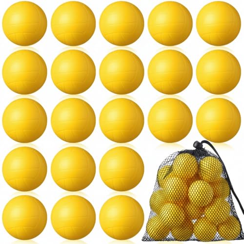 Zhanmai 20 Pcs Mini Volleyball Stress Balls Bulk 1.6 Inch Small Volleyball to Throw to Crowd Little Tiny Foam Sports Ball with Mesh Drawstring Bag for Team Gifts School Carnival Reward (Yellow) - Image 8