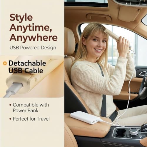 Plancha para Cabello Eléctrica Mini Compacta con USB miniatura 3
