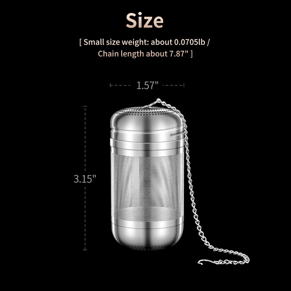 BOMANSI BOMS 2 Pack 316 Stainless Steel Tea Infuser for Loose Tea, Tea Infuser for Cooking, Extra Fine Mesh Tea Strainers, Tea Strainers for Loose Tea (2 Pack - Small)