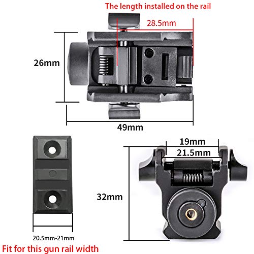 MCCC 650nm Red Laser Sight Red Dot Sight for Pistols Rail Mounted with Remote Pressure Switch