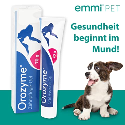 emmi-pet 1x Orozyme Zahnpflege-Gel für Hunde & Katzen mit Selbstreinigungsfunktion I Zahnpasta für effektive Maulhygiene I Hundezahnpasta gegen Zahnstein, Mundgeruch & für die optimale Balance