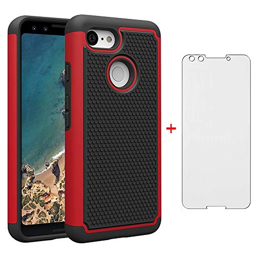 Phone Case for Google Pixel 3 with Tempered Glass Screen Protector Cover