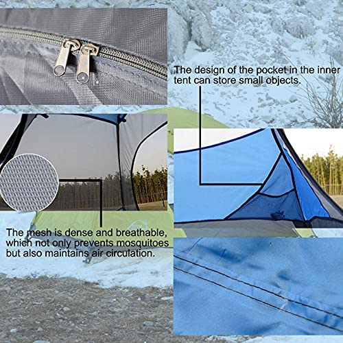 Carpa de Camping para 2-3 Personas Impermeable Amarilla miniatura 6