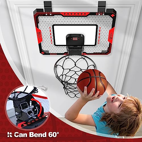 Indoor Basketball Hoop for Kids 5 6 7 8 9 10+Years Old Boys,Mini Basketball Hoop Over The Door Mini Hoop with Electronic Scoreboard & 3 Balls,Kids Basketball Hoop Sport Toys for Gift for Boys Age 5-10 - Image 4