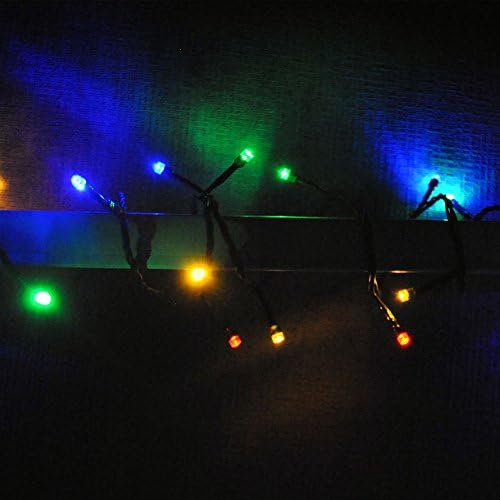 JnDee Fully Waterproof Fairy Lights 10M String + 10M Extension 100 LED Multi Colour(Red, Green, Blue and Yellow) with 8 Light Effects Functions, for Both Indoor and Outdoor Christmas Tree Wedding Parties Decoration