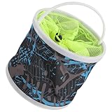 Seau de camping portable : conception en filet pour une meilleure aération, et couvercle en filet pour plus de praticité lors du rangement. récipient à eau portable