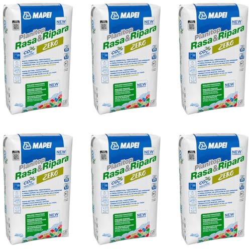 Mapei Planitop Rasa & Ripara Zero, Malta Cementizia Tissotropica, per Ripristino e Rasatura, 5 kg, Sacchi 6