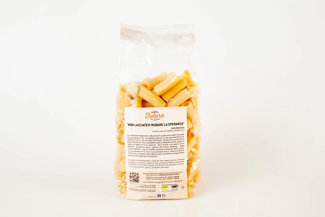 12 x 500 g - Maccheroni - Pasta di Grano Duro - Prodotta da IDM Casal Del Marmo - Prodotta nel Lazio - Pacco da 500 g - Pastificio Futuro