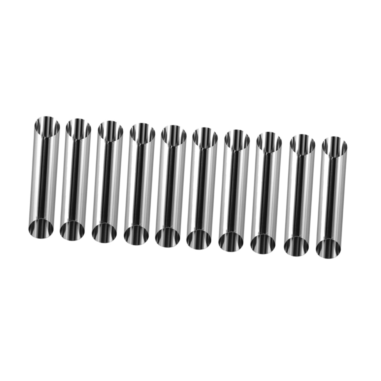 GRIRIW 10pcs Stainless Steel Bread Baking Molds Large Screw Tube Cylindrical Shaped Molds for Pastry Making Mini Empty Bread Baking Tubes