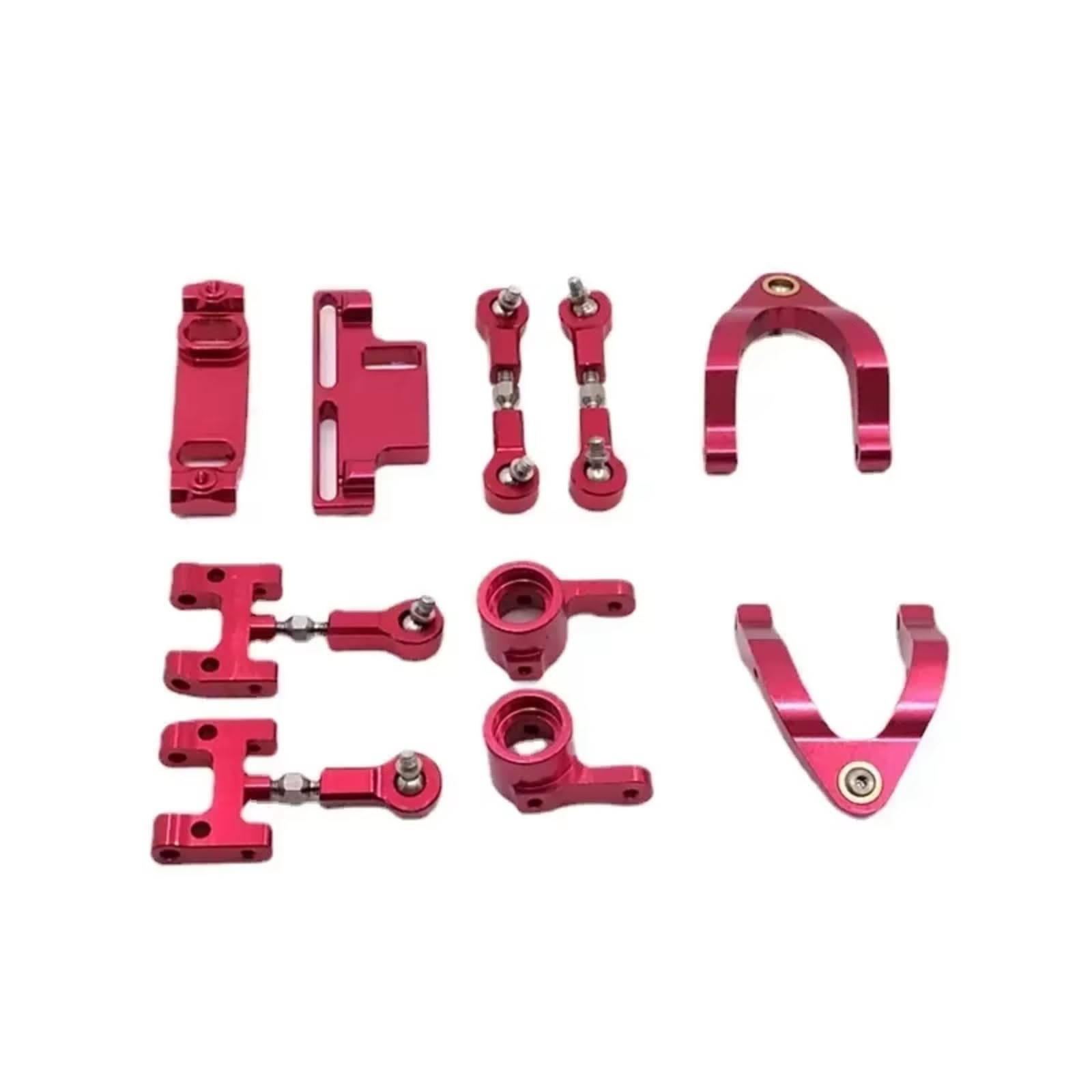 Rc Special Connecting Rod for WPL D12 CNC Metal Upper Lower for Swing Arm Steering Cup Ball Joint Accessories Set RC Car Parts Parts and Accessories Upgrades Replacement(Red)