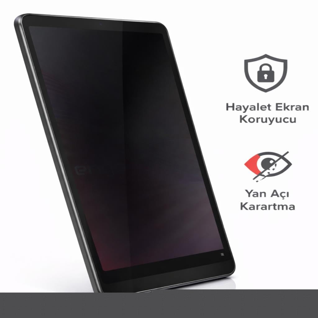 Engo Lenovo Tab One Tb305xu 8.7 İnç İle Uyumlu Hayalet Ekran Koruyucu, Yandan Görünmeyen Anti-Spy Gizlilik (Privacy) Koruması, 9h Temperli Nano Kırılmaz Esnek Cam, Parlama Ve Parmak İzi Önleyici