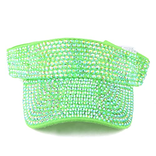 Image of Gudessly Shiny Rhinestones Sport Sun Visor Adjustable Summer Cap Visor Caps for Women Men
