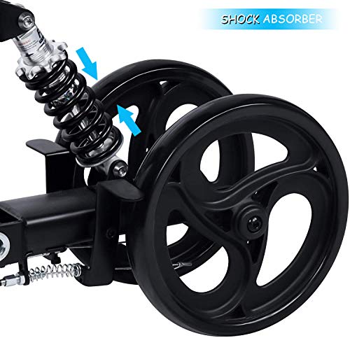 windaze Steerable Knee Scooter Walker Foldable with Dual Brake Alternative to Crutch Basket Drive Cart Medical Leg Supporter, Black - Thumbnail 4