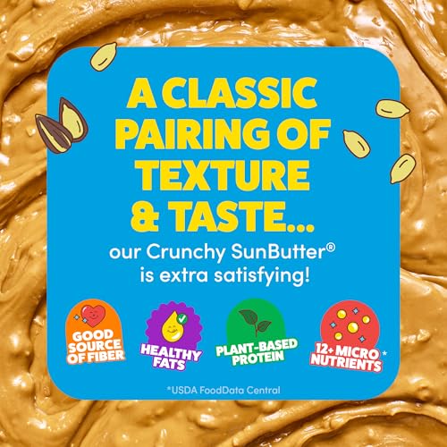 Image of SunButter Crunch Sunflower Seed Butter, 16 oz Nut-Free Spread with 7g Plant-Based Protein, Roasted Rich & Savory Flavor, Smooth Texture | Vegan, Kosher & Non-GMO