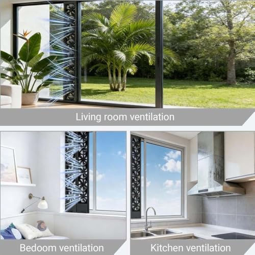 Ventilador de ventana vertical deslizable, resistente al agua, sin herramientas miniatura 6