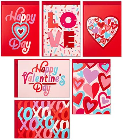 Hallmark Valentines Day Cards Assortment, XO Hearts (36 Blank Cards and Envelopes)