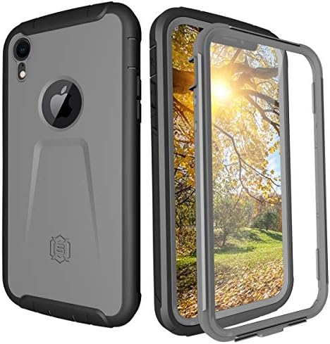 iPhone XR Case - iPhone XR Full Body Case with Built in Screen Protector Shockproof Scratch Proof Protective XR Cell Phone Bumper Case Cover Shell for Men Women (Black)