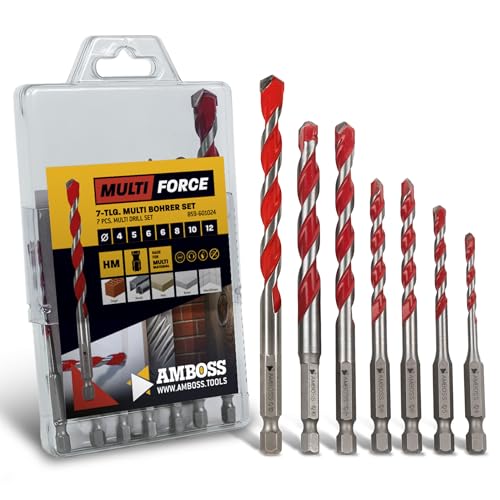 Set de 7 embouts multifonctions, Ø 4,5, 2 x 6,8, 10, 12 mm, pour bois, tôles, placoplâtre, acier (inox), maçonnerie et bien plus encore. | pour...