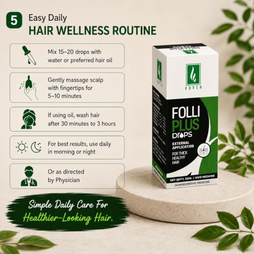 Image of Folli Plus External Scalp Vitality & Hair Root Care Drops | Homoeopathic Hair Solution for Scalp Wellness, Root Care & Routine Support | 2 x 30 ml