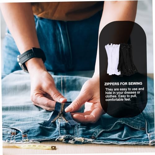 SEWACC De Costura 100 Peças Zíper Preto Roupas Bobina Deslizante Costura Acessórios De Roupas De Nái