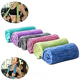 ZHYH 6 Pcs Cooling Towel Sports Striped Ice Towel 30x100cm Soft Breathable Cold Towel Microfiber Towe for Yoga Gym Running Fitness