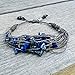 Lapis Lazuli Bracelet Gray String Beach Style Blue Stone Chips Braided Woven Macrame Knot Boho Jewelry for Women Handmade by RUMI SUMAQ