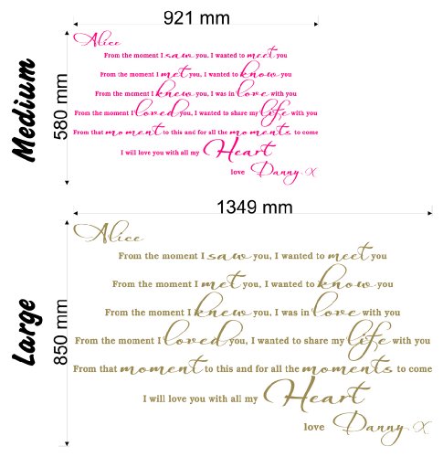 When I saw you, I wanted to meet you.....I will love you with all my heart 2 - Wall Quote (Large) by Wondrous Wall Art