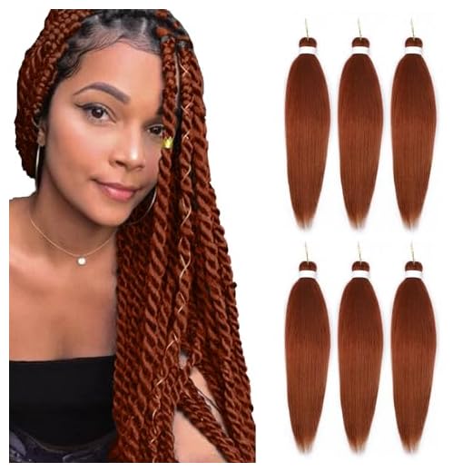 Pre Stretched Braiding Hair, 26" 6 Packs Braid Itch Free Synthetic Fiber Crochet Twist Braids, Top Silky Braid Hair Extensions, can Hot Water Setting(26, 350#)