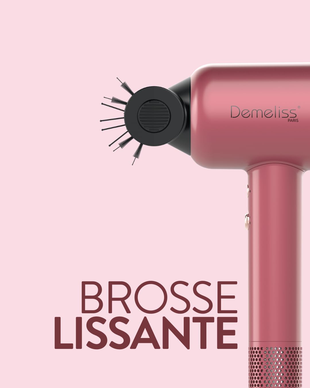 Demeliss Saint Algue Sèche Cheveux Cherry Chérie Ultimate Dryer – Moteur Digital – 4 Températures, 3 Vitesses – Concentrateur, Diffuseur, Brosse Lissante Inclus – Séchage Rapide, Coiffure Sur Mesure