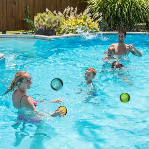 AMFUN 3 Stück Wasserball, Wasserhüpfball, Schnelltrocknender Lycra-Bezug Ball, Für Jugendliche und Erwachsene (Blau + Gelb + Grün)