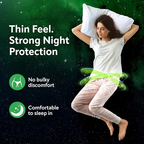 Image of Evereve Ultra-Thin Nights Sanitary Pads for Women, XXL+ 360mm, 22 Pads, 60% Longer & Wider Back, Soft & Breathable, Rash-Free Comfort, 2X Faster Absorption, Dry Feel Protection, Heavy Flow Night Use