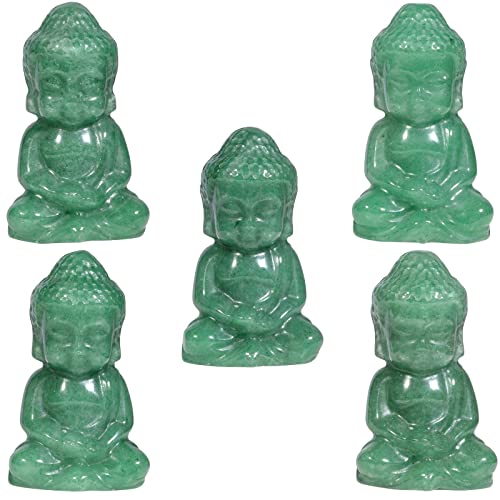 Figura Budista Meditación de Aventurina Verde 1.9 pulg miniatura 5