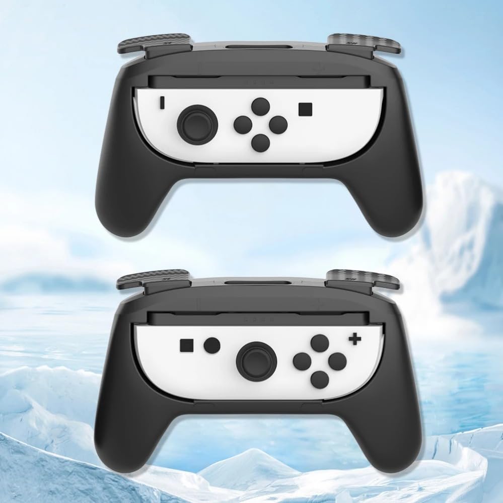 IFEEHE 2PCS Grips for Switch 2 Left Right Game Hand Grip Case for Switch 2 Controllers (Black)