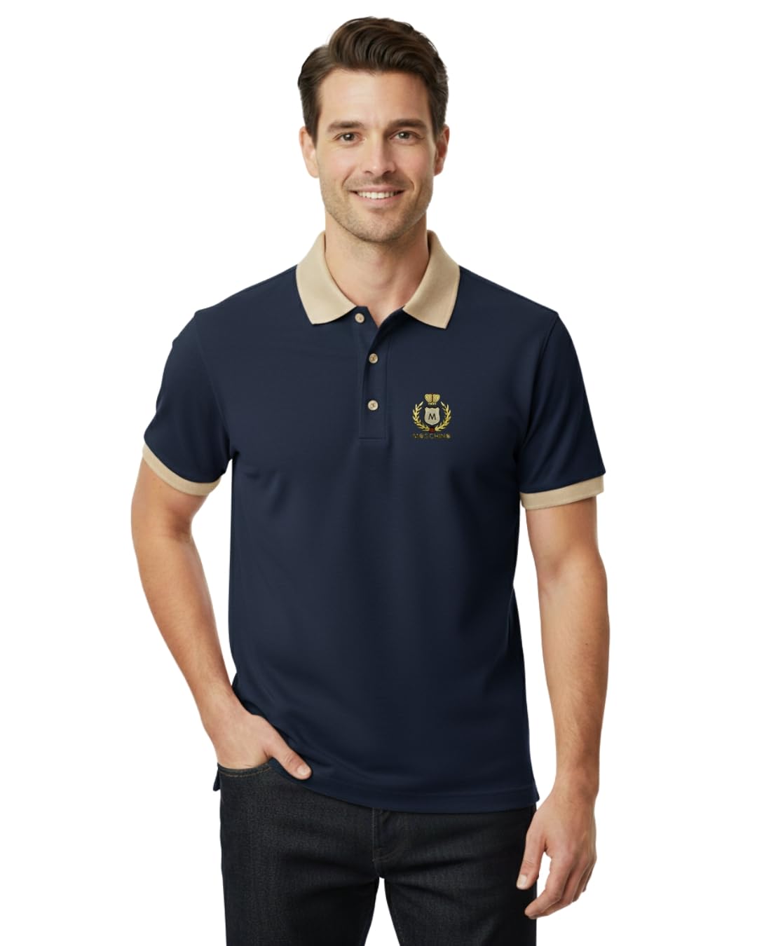 Men’s Premium Poly-Cotton Polo T-Shirt with Royal Look Logo | Contrast Collar & Sleeve | Soft, Breathable, Regular Fit-picture-46