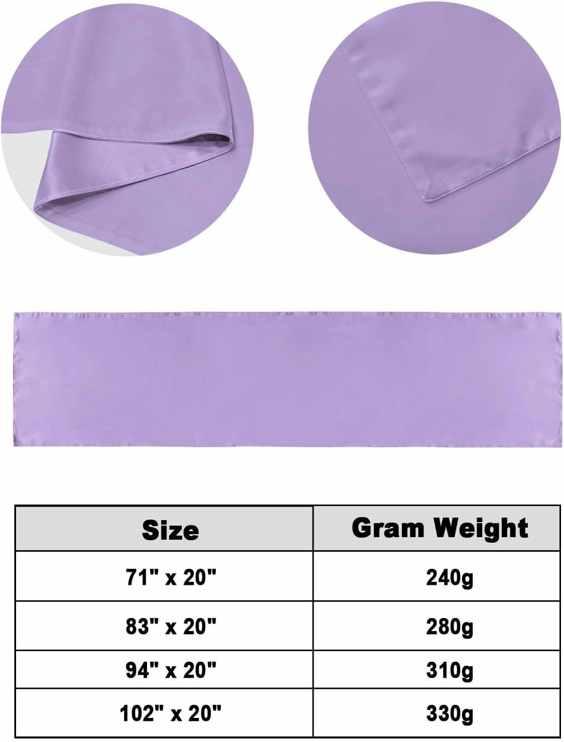 Purple Bed Runner Scarf Bedding Accessory For Queen Size Bed,Soft Bed Scarves And Runners Stainproof Bedroom Decor For Hotel Wedding Room,Modern Solid Pure Colored Country Frenc Romantic Art 94"x20"