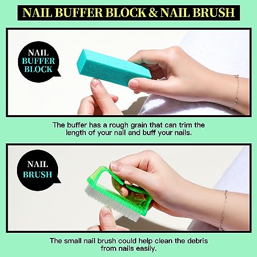Foto von FANDAMEI Nagelfeile 100/180, Buffer Für Nägel, Buffer Für Gelnägel, Maniküre Set, Nagelfeilen Für Gelnägel, Feilen Für Gelnägel, Nagelzange, Nagelhautschieber, Nagelfeilen Set, Maniküre & Pediküre Set