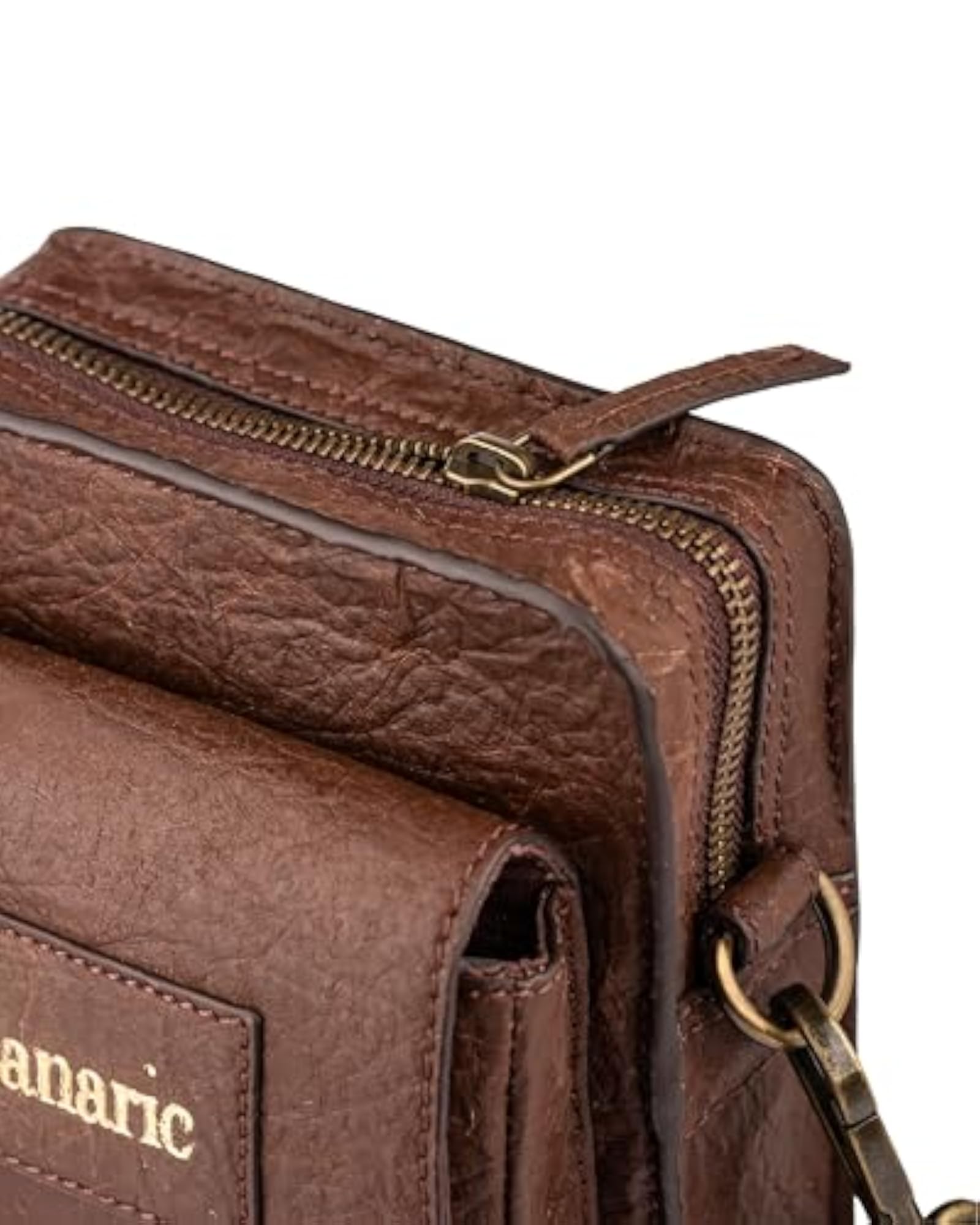 Men's Travel Sling Bag, Handcrafted Vegan Leather