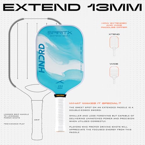 Image of Hundred Spirit X Flow Blast - Pickleball Paddle | 13mm Core | Wide Body Power Paddle | Enhanced Sweet Spot | Ideal for Beginners & Intermediate Players | Free Paddle Bag